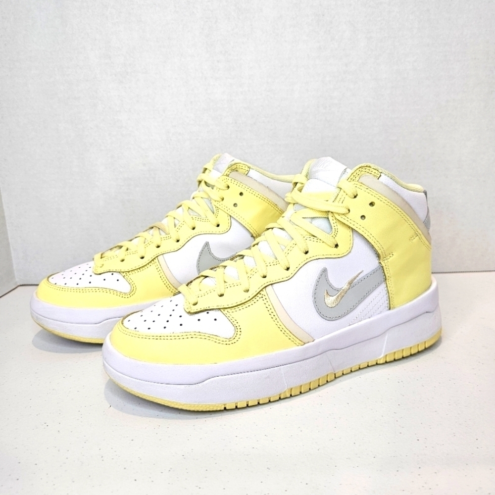 Nike Dunk High Up Sneakers Women's Size 8.5 White Citron Coconut Milk
